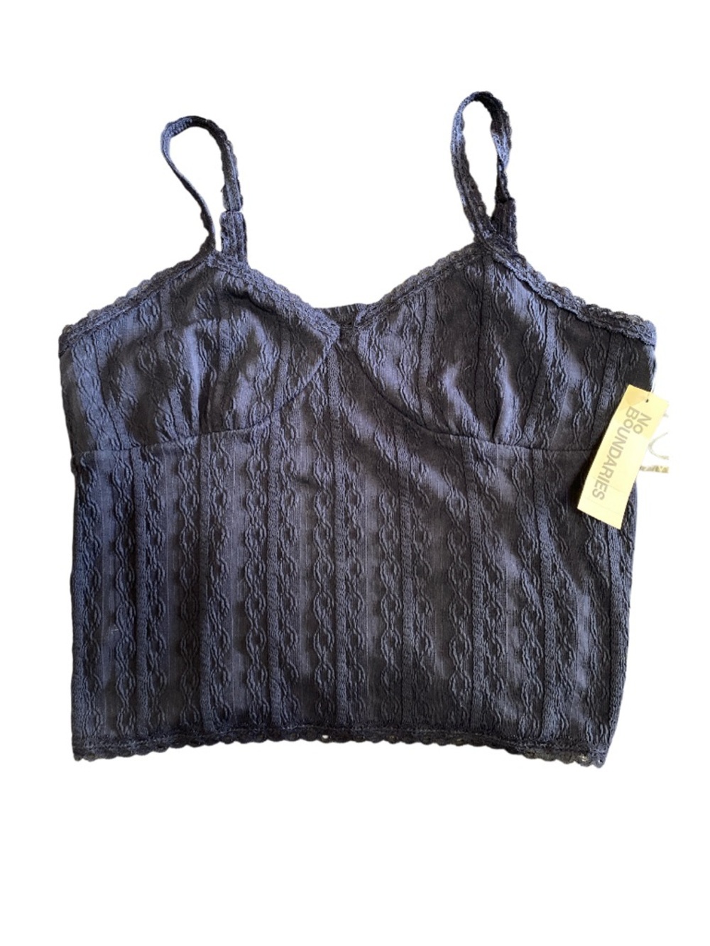 ⭐️ 3/$15 • 🆕 No Boundaries • Navy • Lace Trim • Knit Tank Top